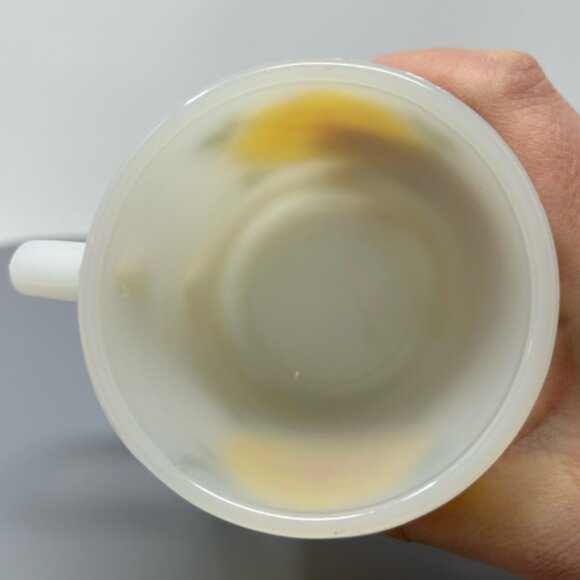 Vintage Anchor Hocking Fire King Yellow Flower Mug - Picture 6 of 8